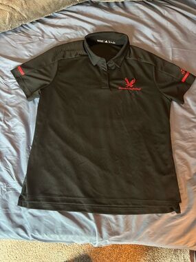 adidas EWU Womens basketball Black Polo Shirt with Red Accents